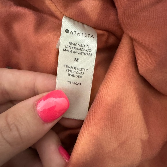 Athleta Elation Printed 7/8 Tight legging Serene Island Coral orange SIZE medium - Picture 5 of 6